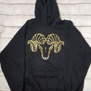 Hoodie with Gold Aries Ram